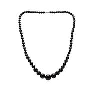 Treasure Bay Handmade 6-14mm Natural Agate Gemstone Necklace For Women and Girls (Black agate)