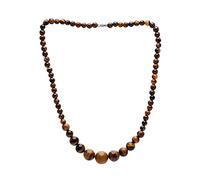 Treasure Bay Handmade 6-14mm Natural Agate Gemstone Necklace For Women and Girls (Brown Tiger's Eye)