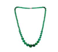 Treasure Bay Handmade 6-14mm Natural Agate Gemstone Necklace For Women and Girls (Green Jade)