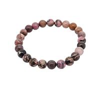 Treasure Bay Handmade 8mm Natural Gemstone Stretch Bracelet for Men and Women, Semi Precious Gemstone Bracelet, Beaded Jewellery - Gift Box Included (Pink)