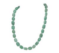 Treasure Bay Handmade Women's 10X12mm Natural Green Aventurine Gemstone Beaded Necklace
