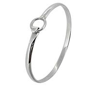 Treasure Bay Handmade Women's 925 Sterling Silver Bangle Bracelet | Classic Plain Silver Bangle with Clip-On Clasp - 65MM Diameter