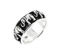 Treasure Bay MEN/WOMEN Statement 11mm 925 Sterling Silver Ring Elephant Design, Available in Sizes P-Z (T)