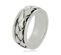 Treasure Bay MENS 8MM Wide Celtic Braided 925 Sterling Silver Spinner Band Ring - Available in Sizes: P - Z (R)