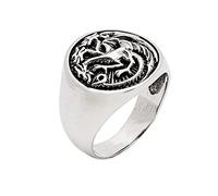 Treasure Bay MENS Dragon Viking Ring Norse Rings, Nordic Vikings 925 Sterling Silver Ring (Y)