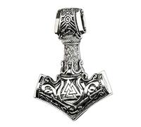 Treasure Bay men's Jewellery - 925 Sterling Silver Viking Pendant Amulet Thor Hammer Necklace for Men and Women