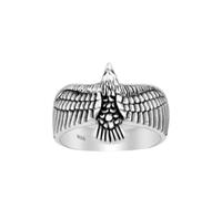 Treasure Bay MEN'S Raven Ring 925 Sterling Silver Norse Raven in Flight Viking Ring | Flying Raven Ring Cool Punk Men's Animal Ring (Z+3)