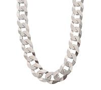 Treasure Bay Mens Silver Chain Necklace | 10.5mm Solid 925 Silver Curb Cuban Chain for Men Available in 50cm 52cm 55cm and 60cm (65)