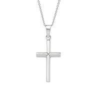 Treasure Bay Men's Silver Cross Necklace | Classic 925 Sterling Silver Pendant Necklace for Men and Women