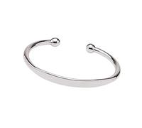 Treasure Bay Men's Solid 925 Sterling Silver Torque Bangle Bracelet - Plain Cuff Bar Silver Bracelet for Men