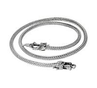 Treasure Bay Men's Sterling Silver Dragon Head Necklace, 5mm Thick Bali Wheat Chain, Solid Chunky Silver, 50cm or 55cm, Bold Statement Jewellery Gift for Him (50Cm/22In)
