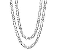 Treasure Bay Mens Womens Silver Chain Necklace 6.2mm 925 Silver Figaro Links Chain Length 46cm, 48cm, 50cm, 52cm, 55cm and 60cm Mens Silver Chain (65)