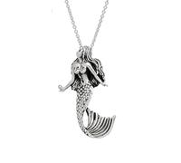 Treasure Bay Mermaid Pendant | 925 Sterling Silver Mermaid Pendant on 45cm Anchor chain necklace for men and women