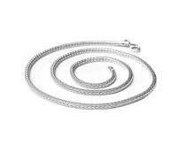 Treasure Bay Solid 925 Sterling Silver Fox Tail Chain Necklace Available in 42Cm, 45Cm, 48Cm, 50Cm, 52cm and 55Cm (55)