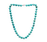 Treasure Bay Stunning 10mm Natural Blue Turquoise Necklace For Women