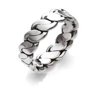 Treasure Bay Women’s 925 Sterling Silver Braided Chain Ring - 6.5mm Wide Stacking Band for Men and Women - Available in Sizes N to Z (Z+3)