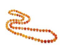Treasure Bay Women's Handmade Gemstone Beaded Necklace | 10mm Natural Gemstone Beaded Sweater Chain Necklace 88Cm Long (Orange Agate)