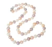 Treasure Bay Women's Pearl Necklace 7mm Natural Freshwater Pearl Necklace 46cm Colour Choice White/Pink/Black/Grey/Purple/Multicolour (Multicolour)