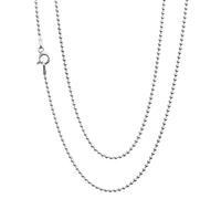 Treasure Bay Women's Silver Necklace - 925 Sterling Silver 1.6mm Small Ball Beaded Necklace Layered Stacking Chain Necklace for Women Ladies Girls 16" 18" 19" 20" 21" 22" 24" in (21)