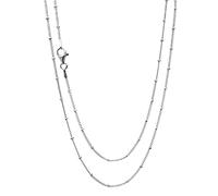 Treasure Bay Women's Silver Necklace - 925 Sterling Silver Chain necklace, Layers/Layered/Layering/Stack/Stacking Necklace Curb Chain Silver Ball Chain Necklace Length 18In
