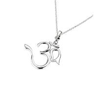 Treasure Bay Yoga Aum Om Symbol Pendant Necklace For Women 925 Sterling Silver 18 Inch