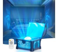 Treasure Box Northern Lights Projector, Galaxy Aurora Night Light Projector with White Noises, Speaker, Timer & Remote Control, Ceiling Projection Ambient Lighting for Bedroom Gaming Room Gifts, Blue