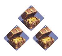 Treasure Car Air Freshener, 3 Pcs Rhombus Hanging Air Freshener Cards, Long Lasting Fragrance Scented Cards for Car, Home, Office Black-style