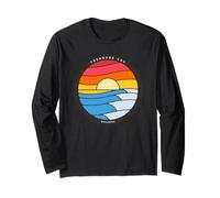 Treasure Cay Bahamas Retro Color Waves and Sunset Long Sleeve T-Shirt