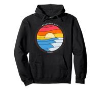 Treasure Cay Bahamas Retro Color Waves and Sunset Pullover Hoodie