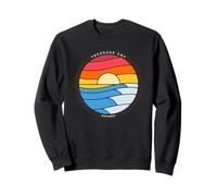 Treasure Cay Bahamas Retro Color Waves and Sunset Sweatshirt
