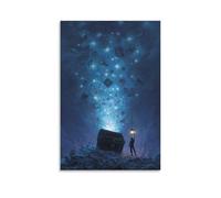 Treasure Chest Canvas Mural Printed Hanging Painting Mystery Decorative Poster Canvas Printing Wall-hung Painting Suitable for Living Room And Bedroom Unique Gift Home Decoration 20x30inch(50x75cm)
