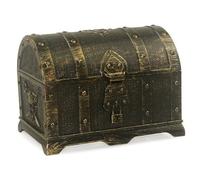 Treasure Chest for Kids, Plastic Pirate Treasure Box with Lock, Vintage Treasure Chest Box, 5.5x3.8x3.7" Small Treasure Chest for Props Party Favors Decor Treasure Box Small Treasure Chest Treasure