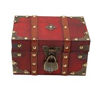 Treasure Chest, Treasure Box Coded Lock Design Wooden Storage Chest Pirate Chest for Jewelry and Small Items Organization