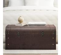 Treasure Chest with Latches Dark Brown 90x50x39.5 cm Plywood Berkfield Home Brown One Size