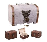 Treasure Chest With Lock Vintage Treasure Storage Box Piggy Bank Organizer Saving Box Case With Lock For Home Retro Decoration