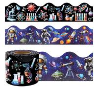 Treasure Cove Science Bulletin Board Borders Space Rolled Border Trim Classroom Board Decorations Back to School Science Lab Border for First Day of School Home Party Chalkboard Wall Door Decor 52Ft