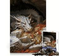 Treasure Dragon Jigsaw for Adults 1000 Pieces Cognitive Memory Leisure Pleasure Crisp Edges (38x52cm)