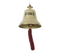Treasure Gurus Large Brass Wall Mount Fire Bell Hanging Dinner Call Firefighter Gift Home Bar Man Cave Decor