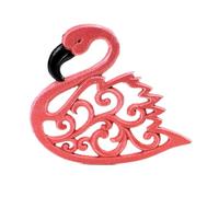 Treasure Gurus Metal Cast Iron Tropical Pink Flamingo Hot Pan Trivet Cooking Pot Pad Holder Nautical Kitchen Home Decor
