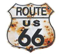 Treasure Gurus Rusty Highway Route 66 Metal Sign US Made Vintage Rustic Garage Man Cave Wall Decor