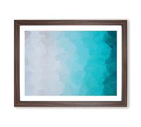 Treasure Island Beach In Fiji In Abstract Modern Art Framed Wall Art Print, Ready to Hang Picture for Living Room Bedroom Home Office Décor, Walnut A2 (64 x 46 cm)