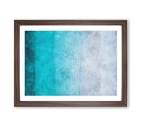 Treasure Island Beach In Fiji Painting Modern Art Framed Print | A2 Walnut Framed Wall Art | Ready to Hang | Modern Beach Picture | Living Room Bedroom Lounge Office