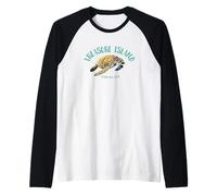 Treasure Island Florida Sea Turtle Design Raglan Baseball Tee