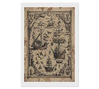 Treasure Map Maritime Pirate Diamond Painting Kit Personalized Full Drill Diamond Photo Art Round Gem Art Craft for Bathroom Living Room Bedroom Decoration Gifts 8"x12"