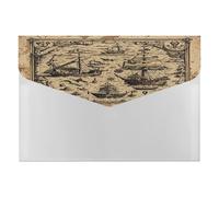 Treasure Map Maritime Pirate File Folder Expanding Accordion File Organizer with 6 Pockets Portable Paper Bill Receipt Organizer Document Organizer Expanding File Folder for Home Office Supplies