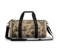 Treasure Map Maritime Pirate Gym Bag Sport Gym Tote Bag Lightweight Duffle Bag Carry On Weekender Bags for Women Men, white, 17.7in/9in/9in