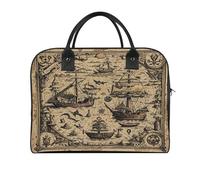 Treasure Map Maritime Pirate Laptop Tote Bag Casual Travel Handbag Multi Pocket Shoulder Bags for Work Travel