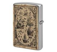 Treasure Map Maritime Pirate Metal Lighter Case Cover Lighter Sleeve