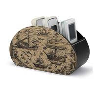 Treasure Map Maritime Pirate Remote Control Holder with 5 Compartments