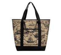 Treasure Map Maritime Pirate Shopping Bag Tote Bag Reusable Grocery Bags